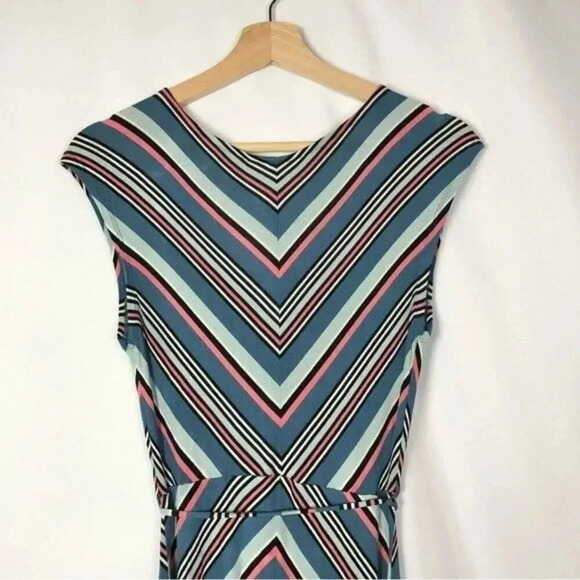 Jessica Simpson Maternity Blue & Pink Multi Stripe Maxi Dress S - Picture 5 of 6